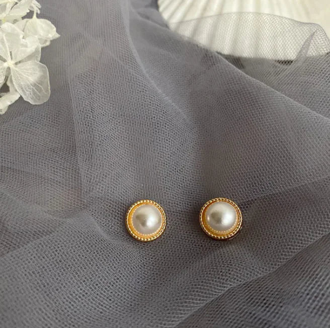 Vintage Chic Pearl Earrings, Rose Gold
