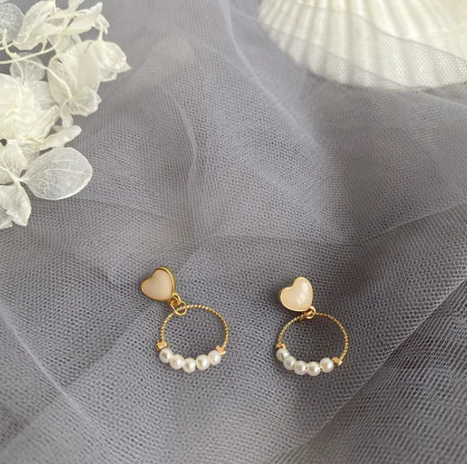 Vintage Chic Pearl Earrings, Rose Gold
