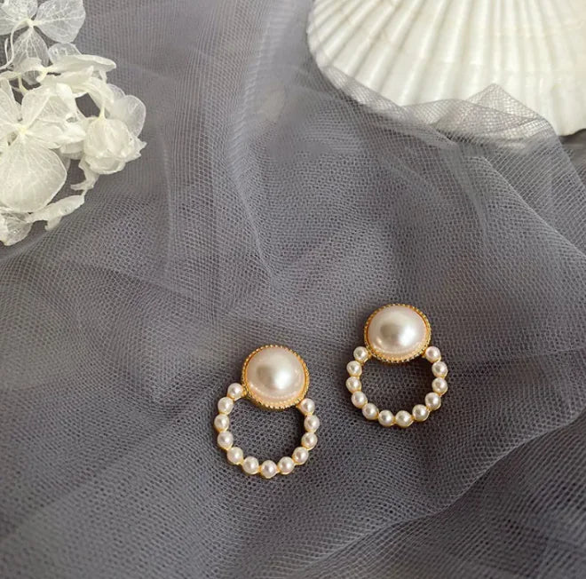 Vintage Chic Pearl Earrings, Rose Gold