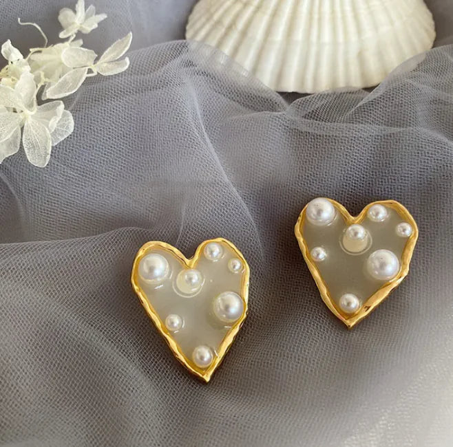 Vintage Chic Pearl Earrings, Rose Gold