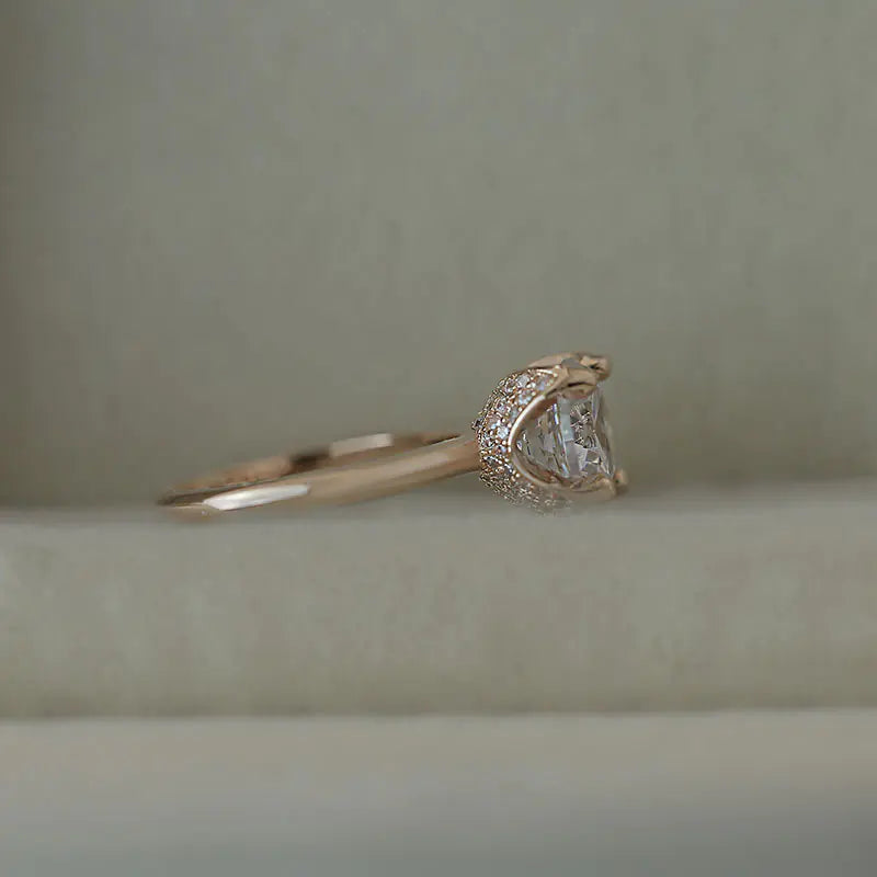 Zirconia Ring, Elegant Design, Silver-Tone Plated
