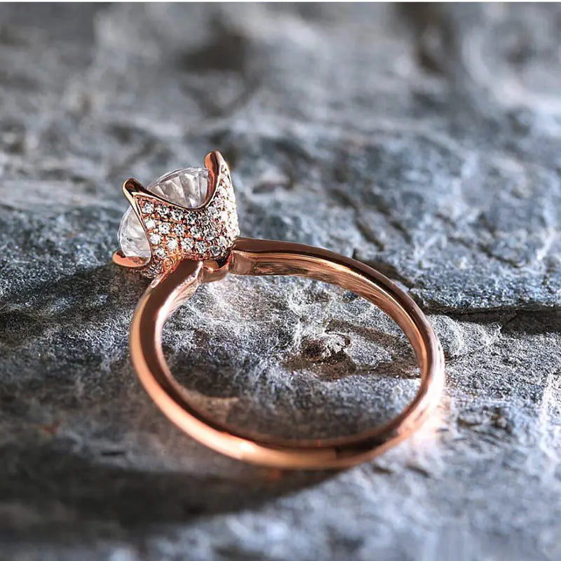 Zirconia Ring, Elegant Design, Silver-Tone Plated