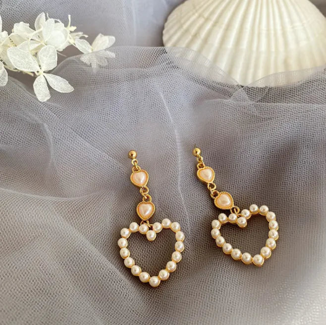 Vintage Chic Pearl Earrings, Rose Gold